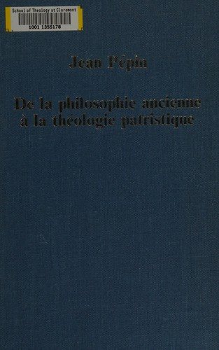 Couverture : De la philosophie ancienne à la théologie patristique