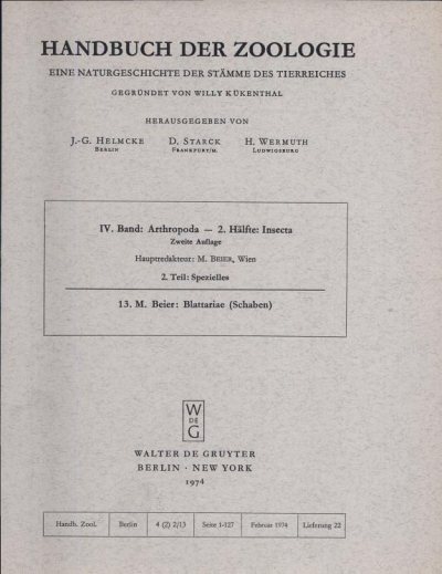 Couverture : Blattariae (Schaben)
