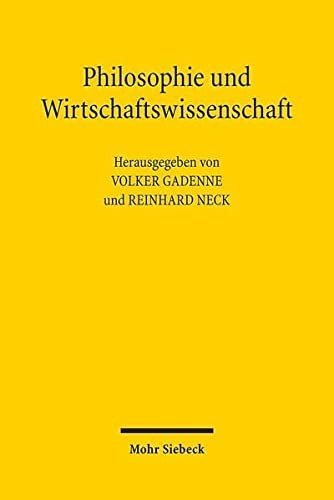 Couverture : Philosophie und Wirtschaftswissenschaft