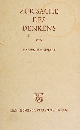 Couverture : Zur sache des denkens.