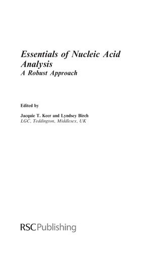 Couverture : Essentials of nucleic acid analysis