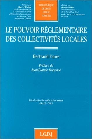 Couverture : Le pouvoir réglementaire des collectivités locales