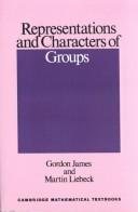 Couverture : Representations and characters of groups