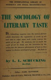 Couverture : Sociology of Literary Taste (The International Library of Sociology: The Sociology of Culture)