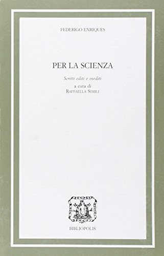 Couverture : Per la scienza