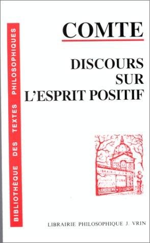 Couverture : Discours sur l'esprit positif