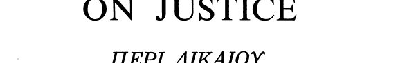 Couverture : On justice = Peri dikaiou