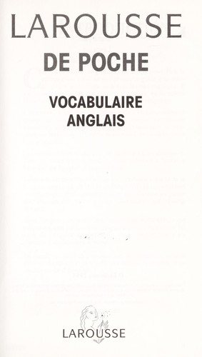 Couverture : Vocabulaire anglais