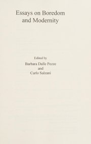 Couverture : Essays on Boredom and Modernity