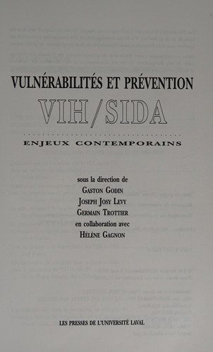 Couverture : Vulnérabilités et prévention VIH/SIDA