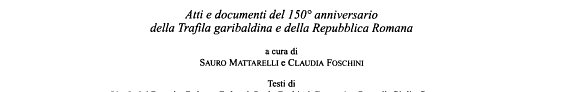Couverture : Memoria e attualità dell'epopea garibaldina