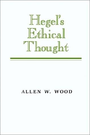 Couverture : Hegel's ethical thought
