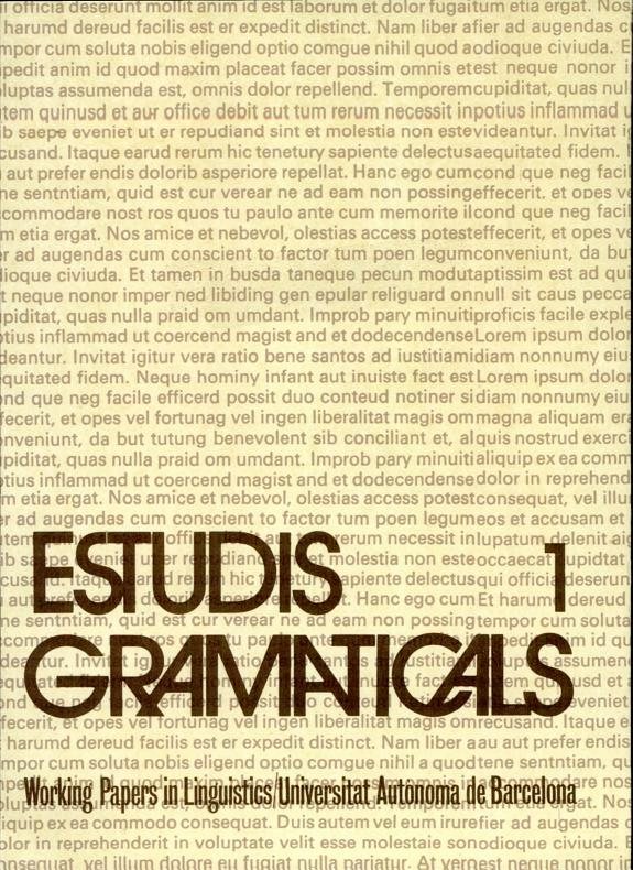 Couverture : Estudis gramaticals