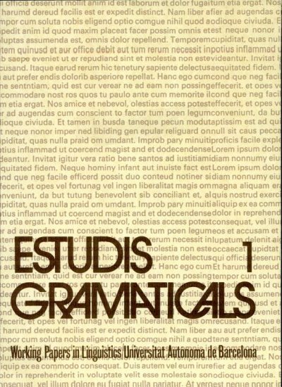 Couverture : Estudis gramaticals