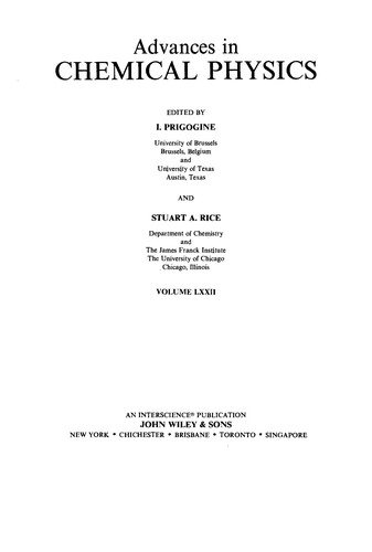 Couverture : Advances in Chemical Physics