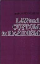 Couverture : Law and custom in Hasidism