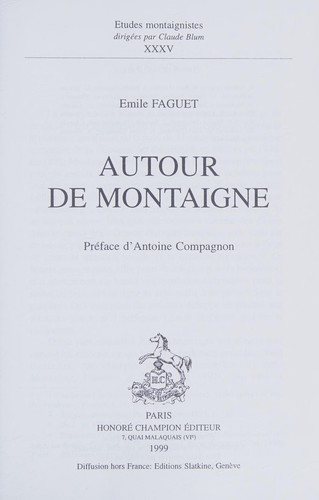 Couverture : Autour de Montaigne