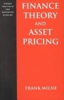 Couverture : Finance theory and asset pricing