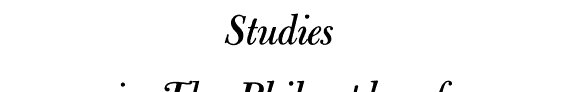 Couverture : Studies in the philosophy of Kant