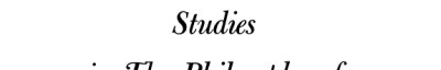 Couverture : Studies in the philosophy of Kant