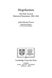 Couverture : Hegelianism