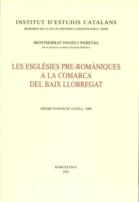 Couverture : Les esglésies pre-romàniques a la comarca del Baix Llobregat