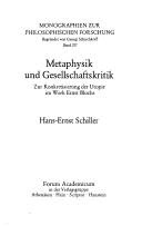 Couverture : Metaphysik und Gesellschaftskritik
