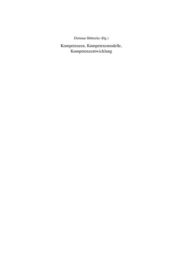 Couverture : Kompetenzen, Kompetenzmodelle, Kompetenzentwicklung
