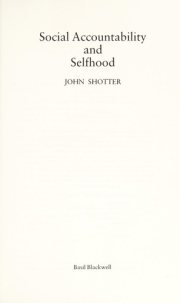Couverture : Social accountability and selfhood
