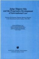 Couverture : Judge Shigeru Oda and the progressive development of international law