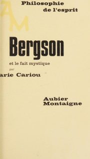 Couverture : Bergson et le fait mystique