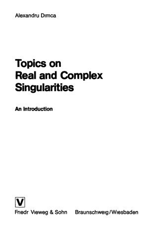 Couverture : Topics on Real and Complex Singularities (Advanced Lectures in Mathematics)