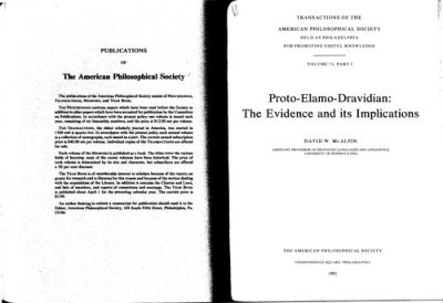 Couverture : Proto-Elamo-Dravidian