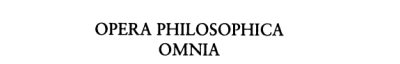 Couverture : Opera Philosophica