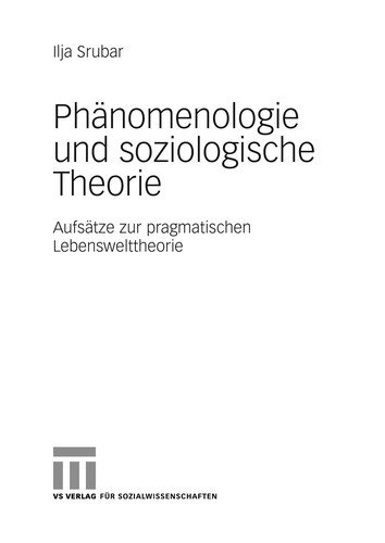 Couverture : Pha nomenologie und soziologische Theorie