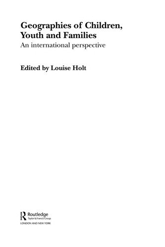 Couverture : Geographies of children, youth and families