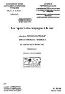 Couverture : Les Rapports des campagnes à la mer à bord du Marion Dufresne. MD 53