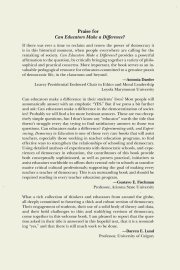 Couverture : Can Educators Make a Difference? Experimenting with and Experiencing, Democracy in Education