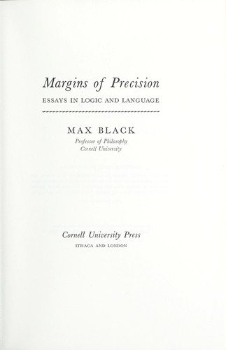 Couverture : Margins of precision
