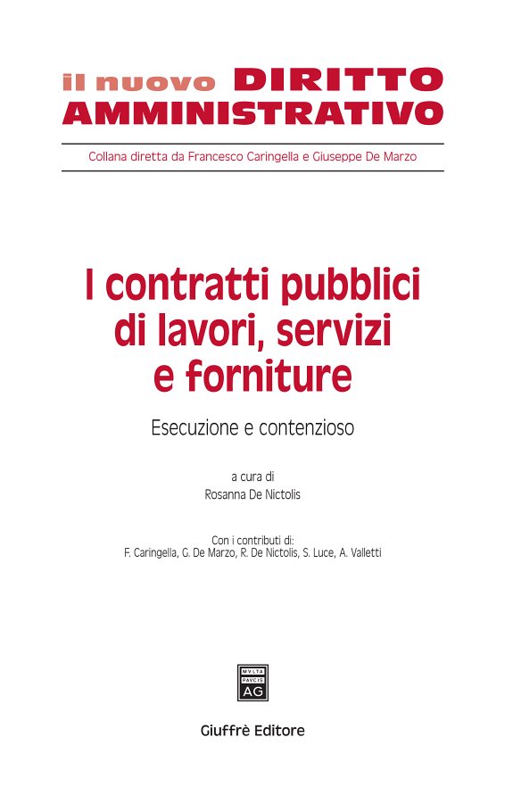 Couverture : I contratti pubblici di lavori, servizi e forniture.