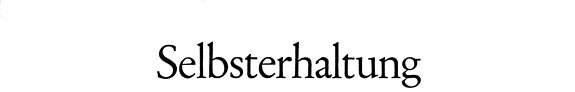 Couverture : Selbsterhaltung und Selbstbewusstsein