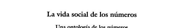 Couverture : La vida social de los números