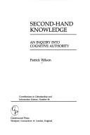 Couverture : Second-hand knowledge