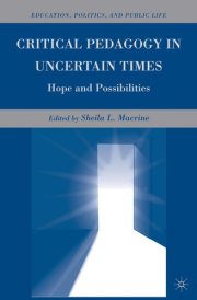 Couverture : Critical pedagogy in uncertain times