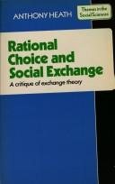 Couverture : Rational choice & social exchange