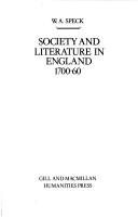 Couverture : Society and literature in England, 1700-60