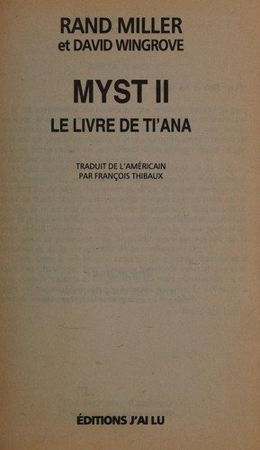 Couverture : Myst. 2, Le livre de Ti'ana