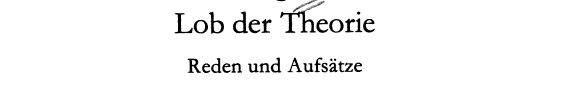 Couverture : Lob der Theorie