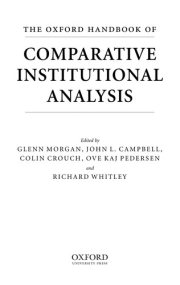 Couverture : The Oxford handbook of comparative institutional analysis
