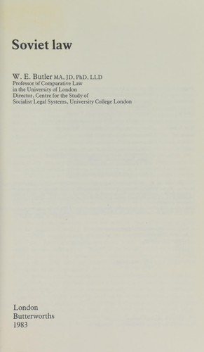 Couverture : Soviet Law